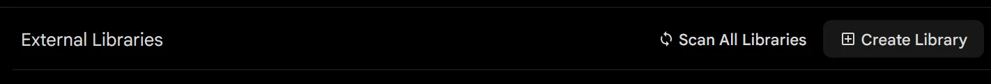 External library top nav bar