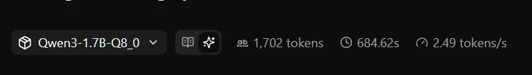 qwen3 1.7b tokens per second